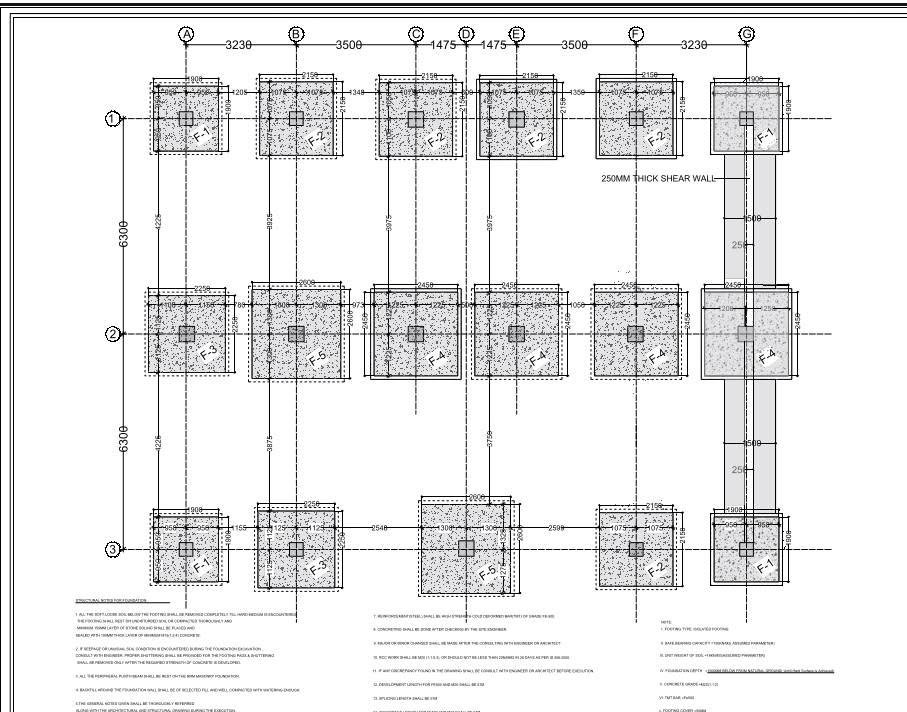 Foundation layout plan from the structural drawing set