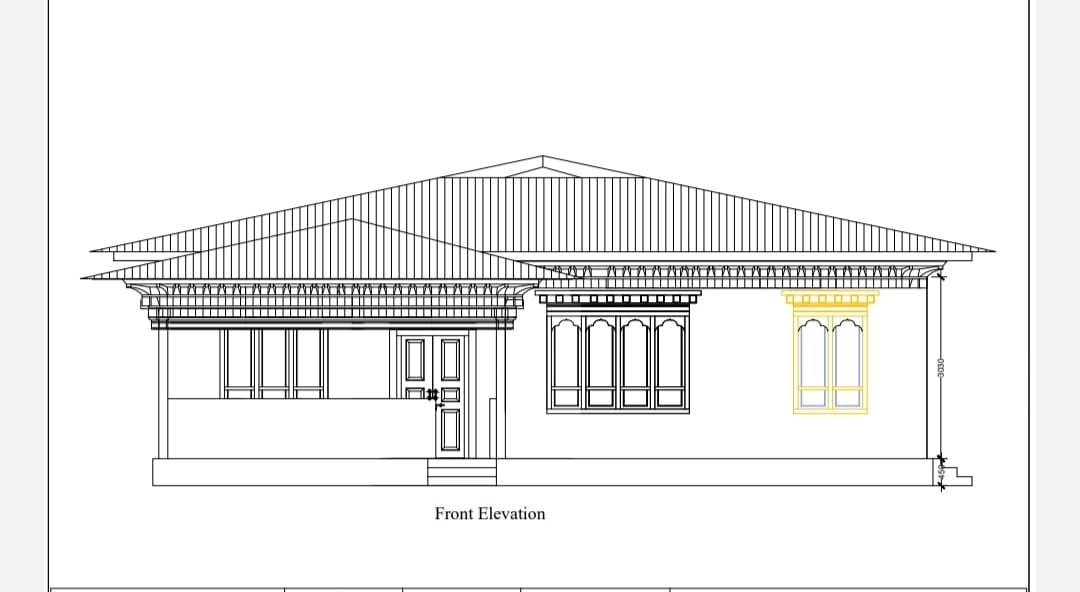 Front elevation of the one-storey house